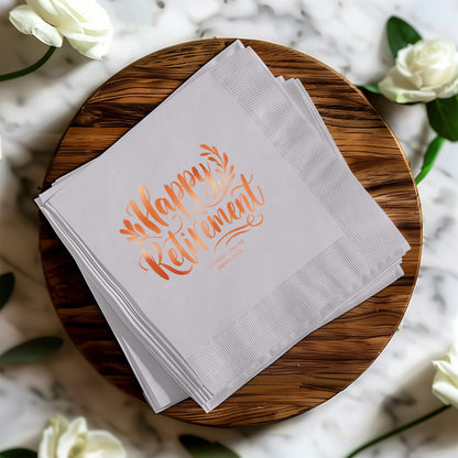 Happy Retirement Printed Disposable Napkins product type