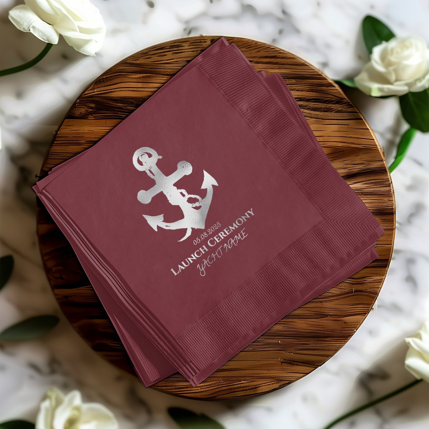 Launch Ceremony Yacht Name Anchor Napkins product