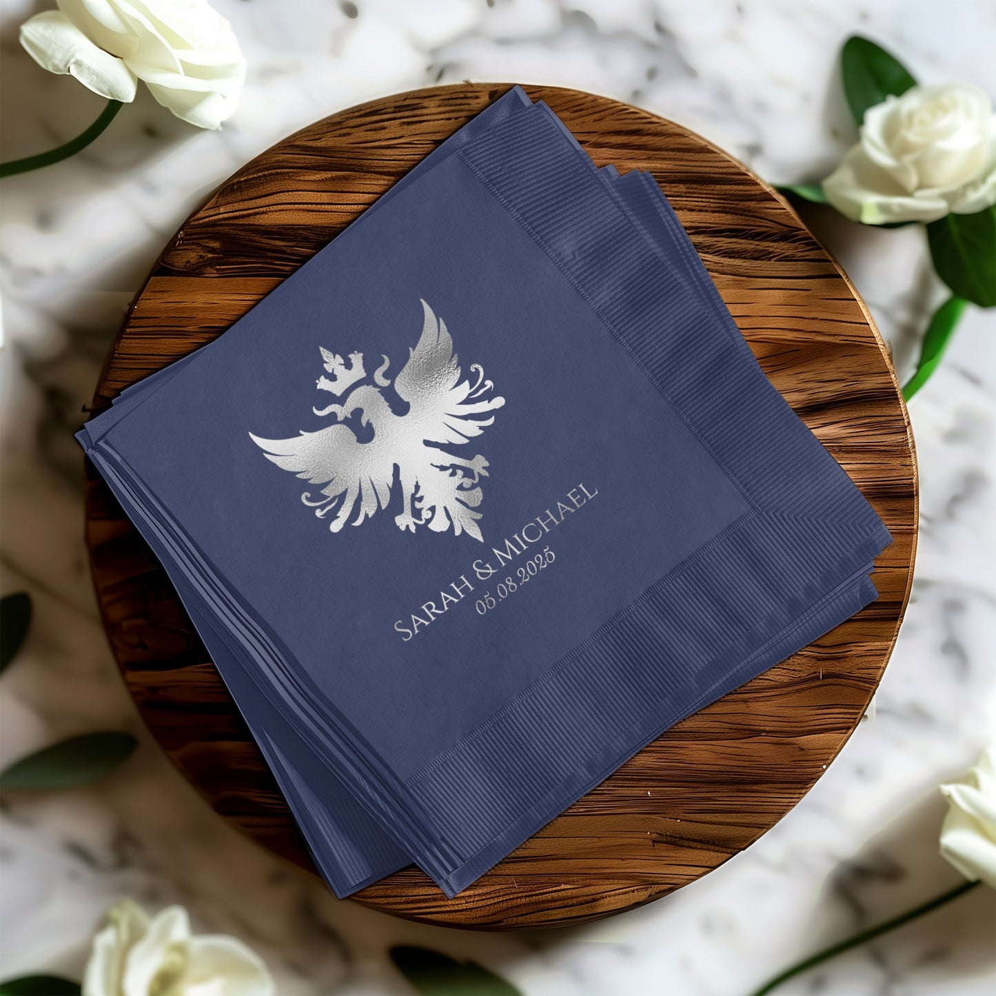 Custom Elegant Wedding Date Printed Napkins product
