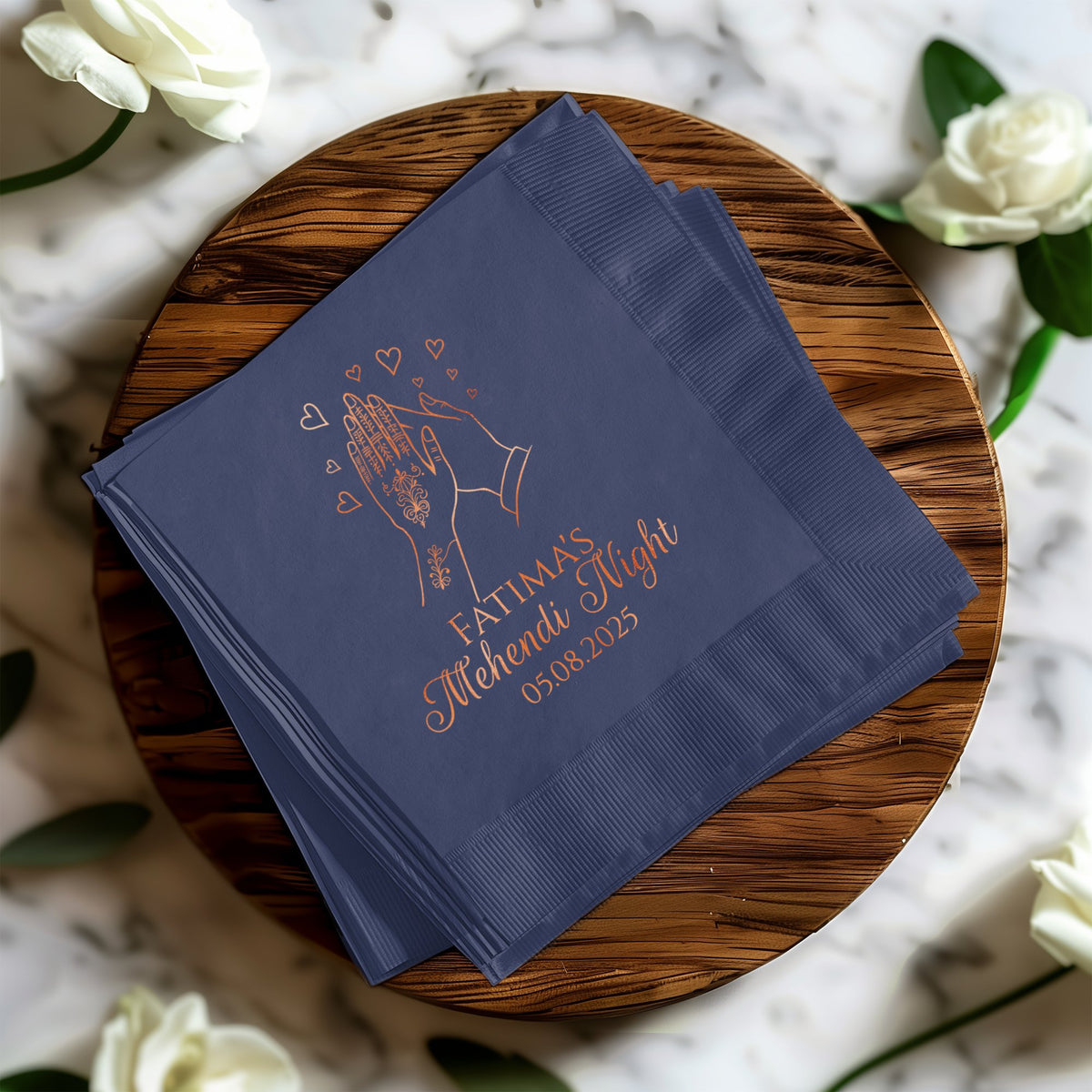 Personalized Hand Design Mehendi Night Napkin product