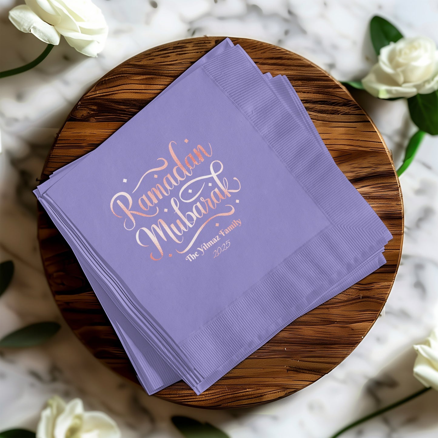 Elegant Ramadan Mubarak Personalized Napkin product type
