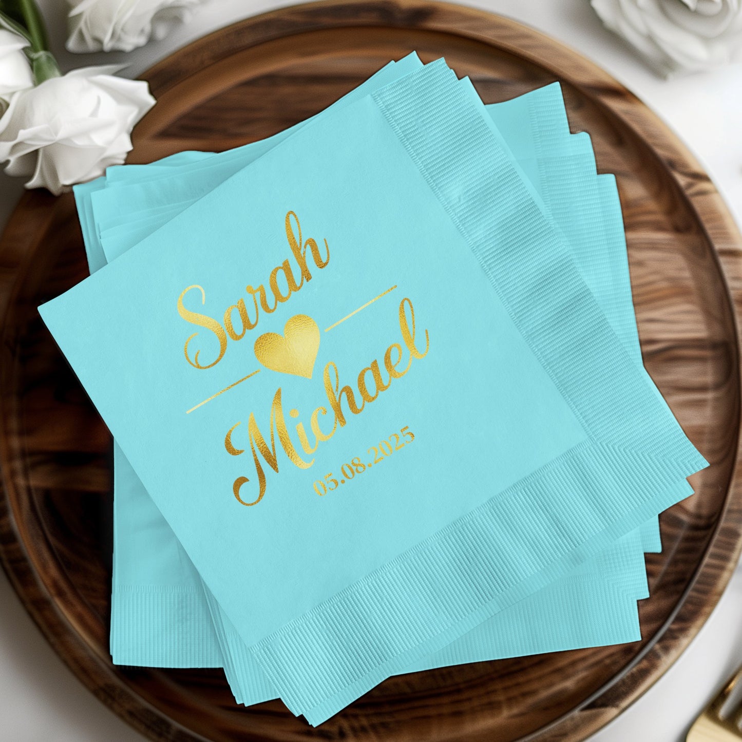 Personalized Wedding Date Napkins Party Product