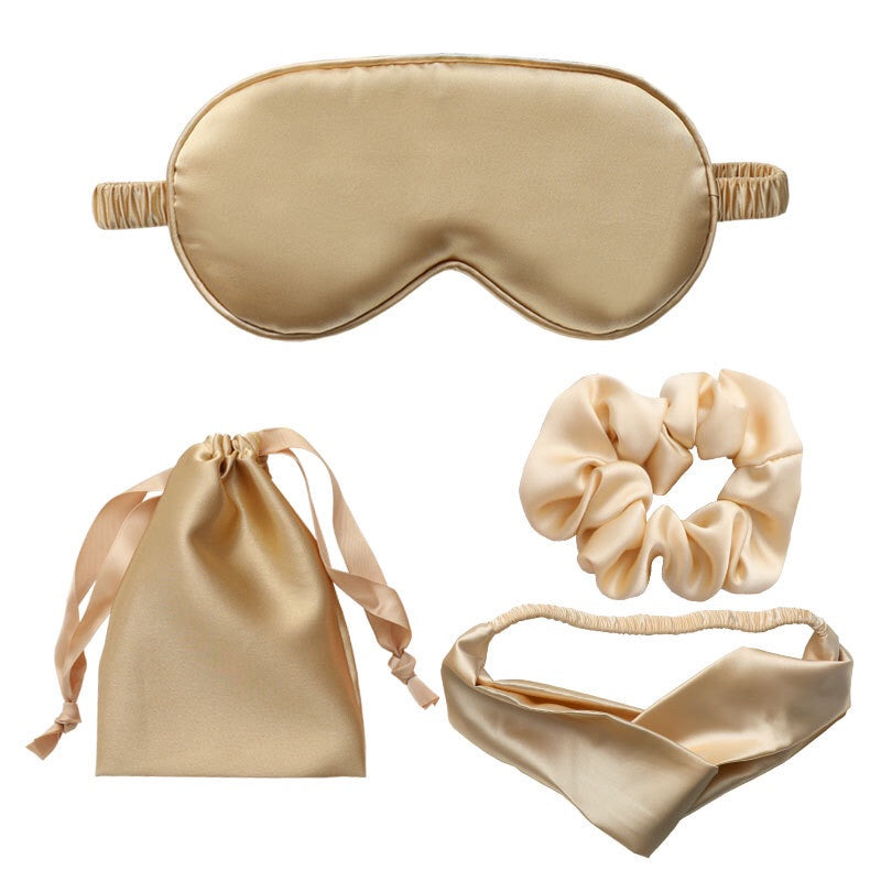 Vierteiliges Augenmasken-Set aus Kunstseide