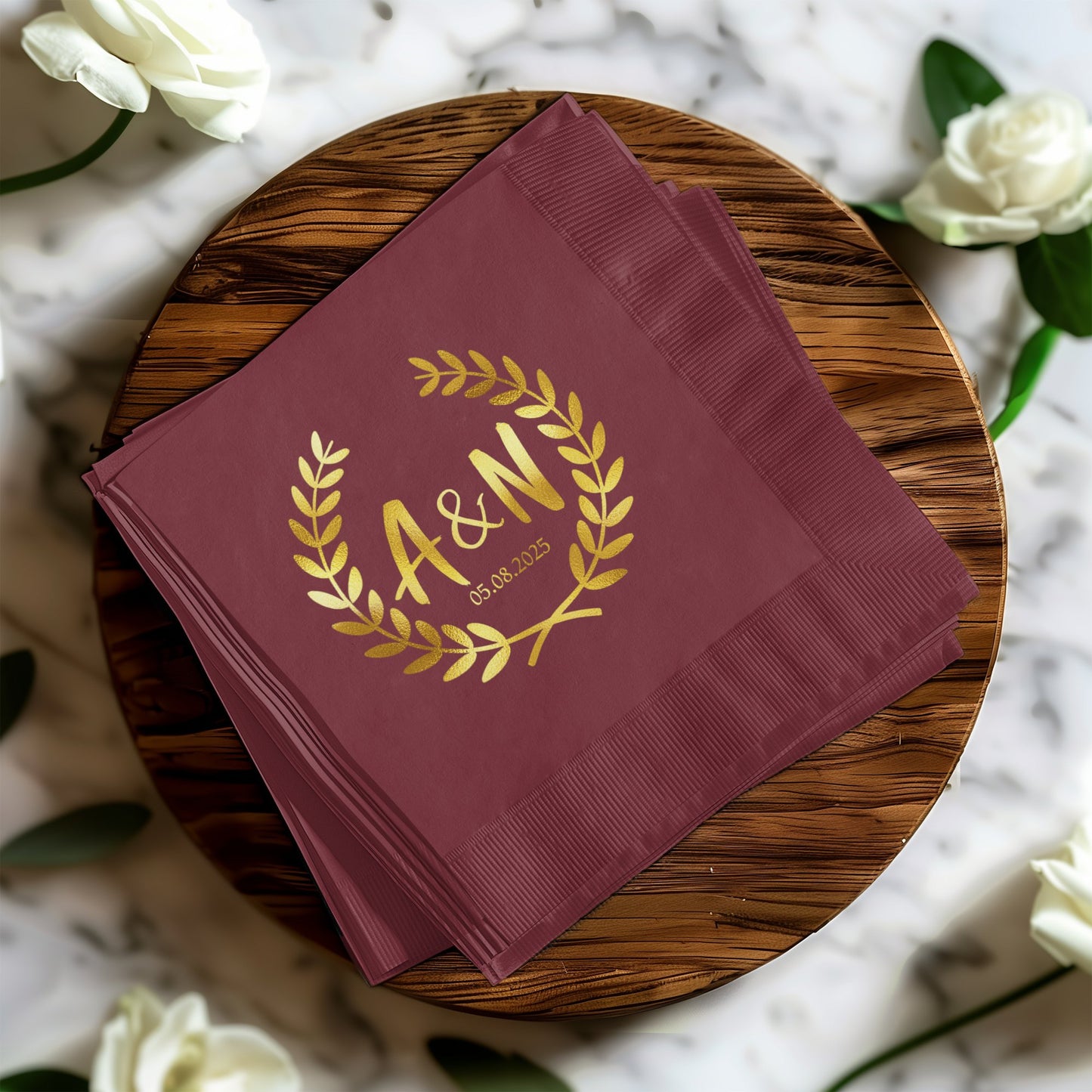 Customized Monogrammed Napkins Wedding Table Decor product