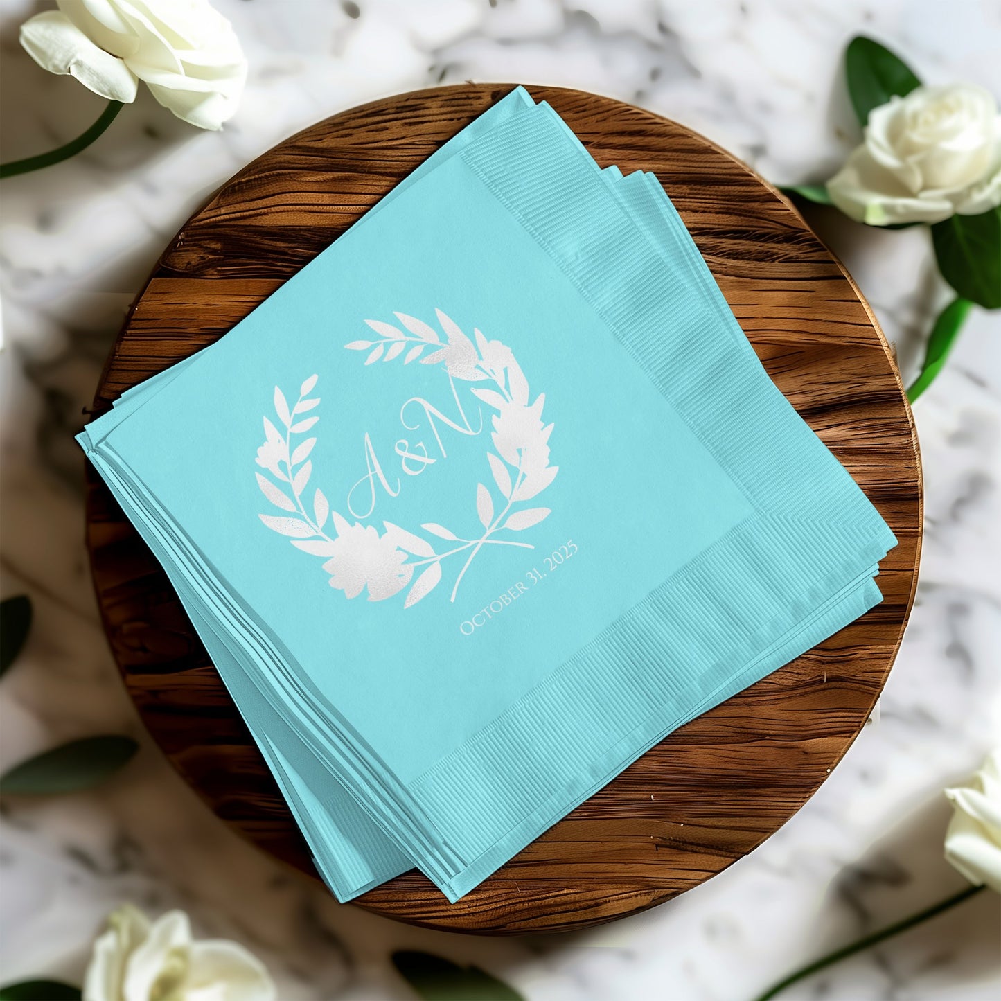Personalized Wedding Date Monogram Napkins product