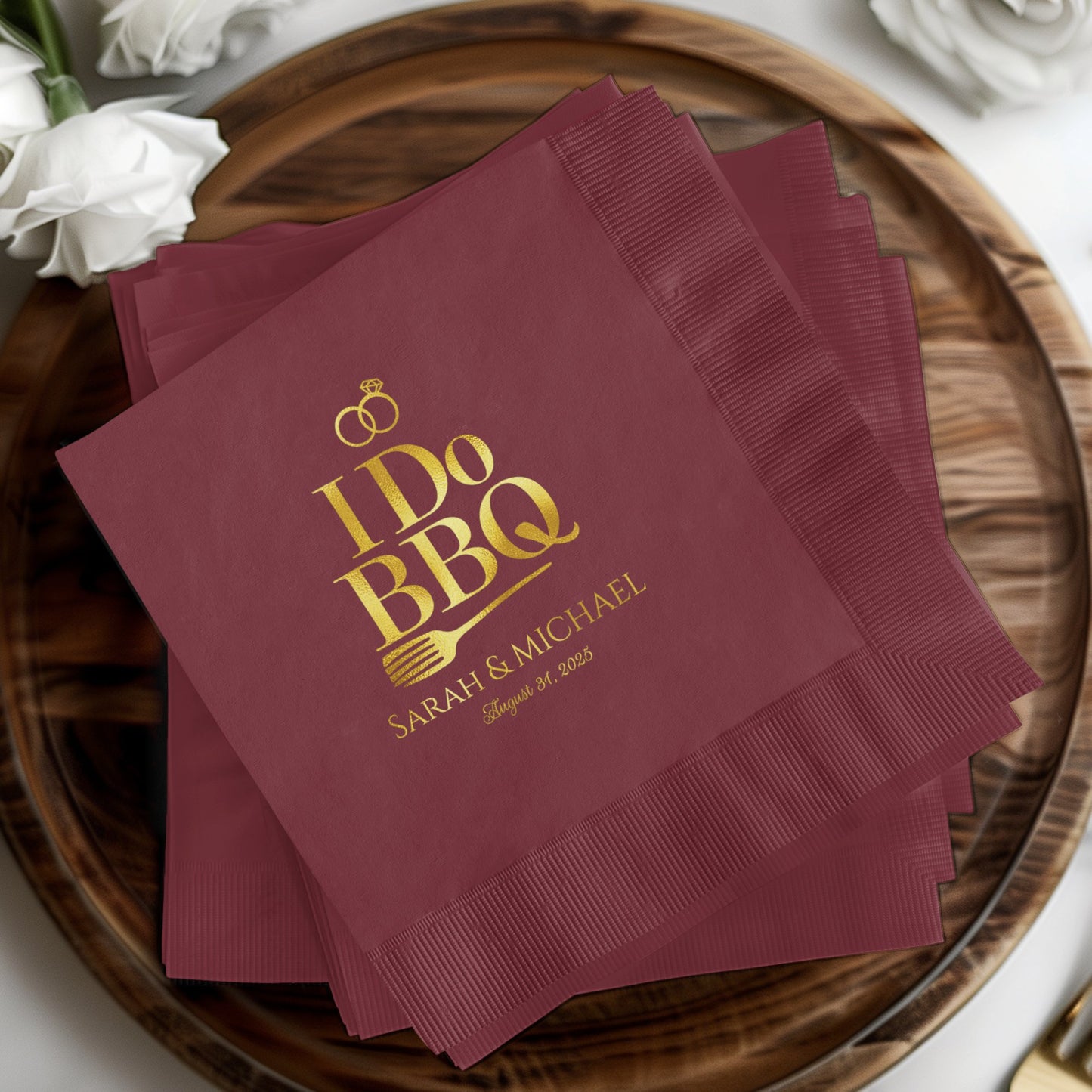 I Do BBQ Personalized Napkins Wedding Party Product