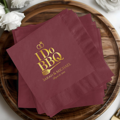 I Do BBQ Personalized Napkins Wedding Party Product