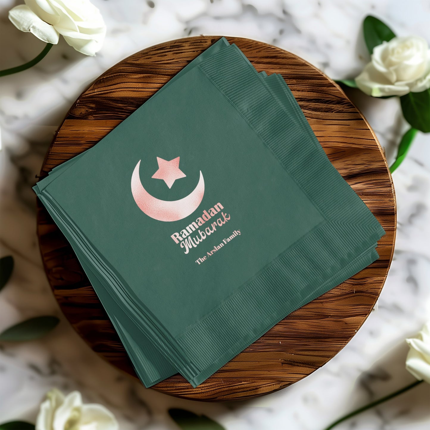 Ramadan Mubarak Custom Green Napkin Product