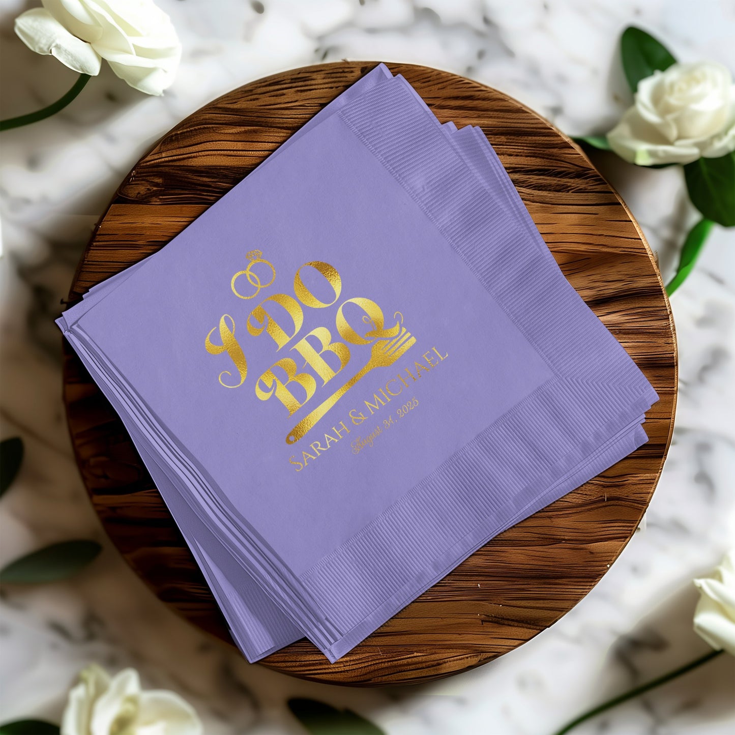 I DO BBQ Sarah Michael Personalized Napkins product