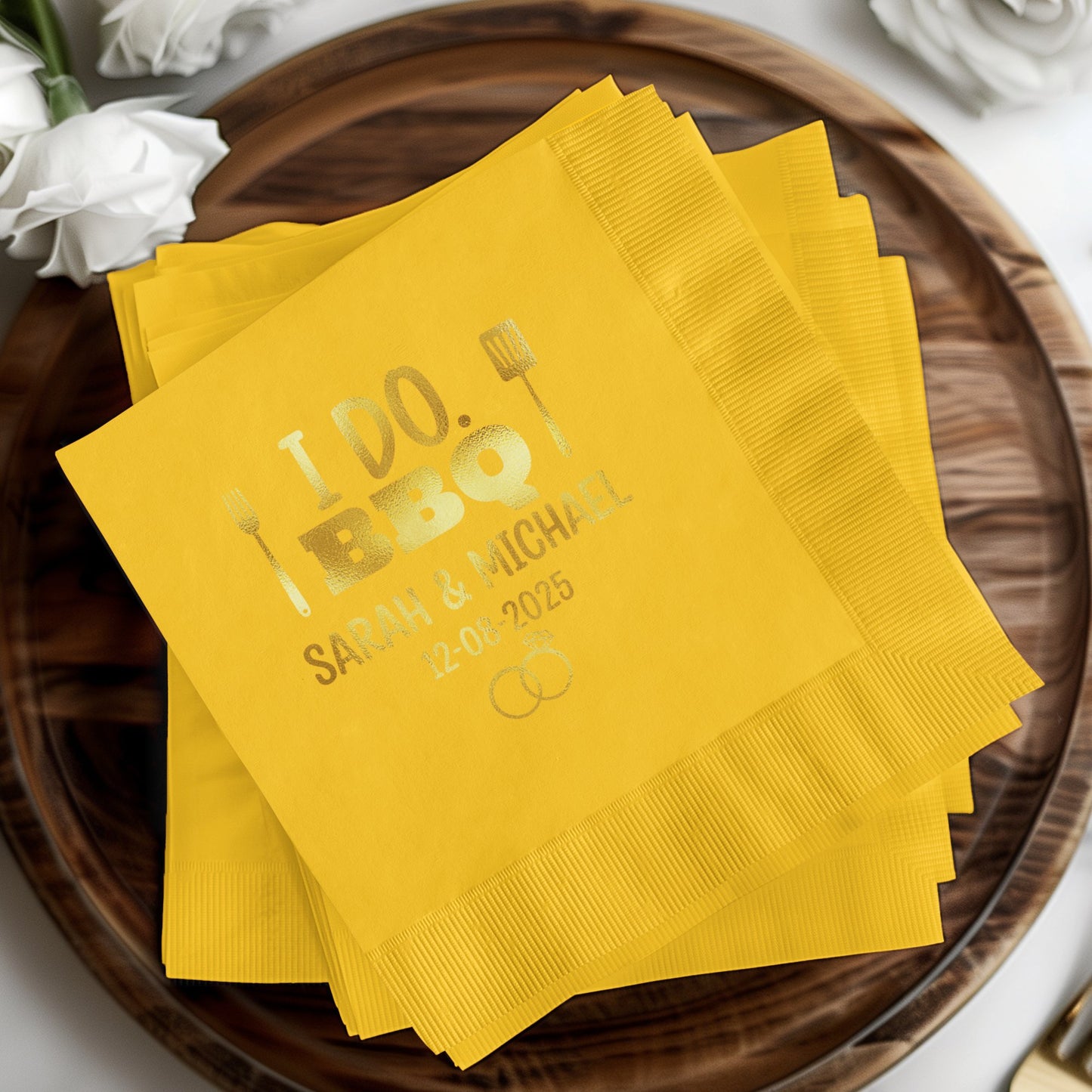 I Do BBQ Wedding Date Personalized Napkins product