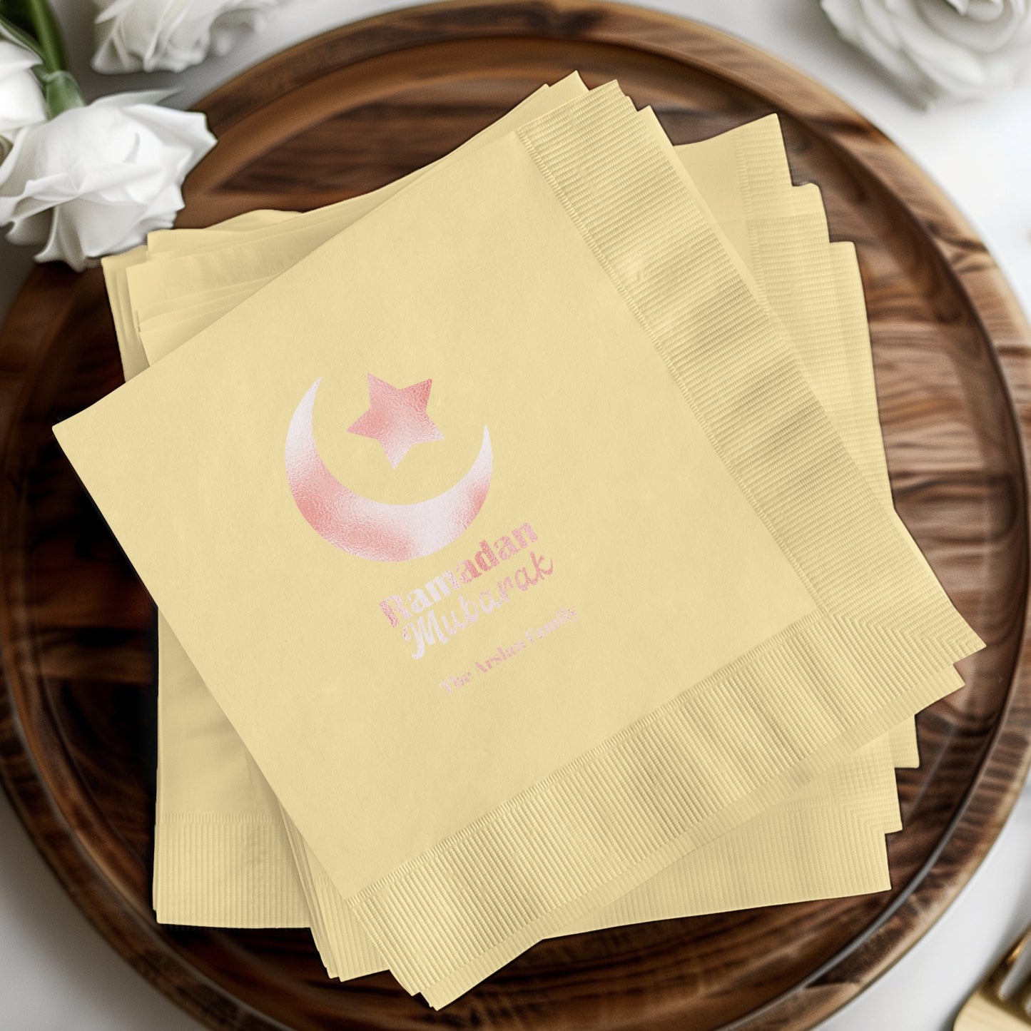 Ramadan Mubarak Printed Yellow Napkin product type