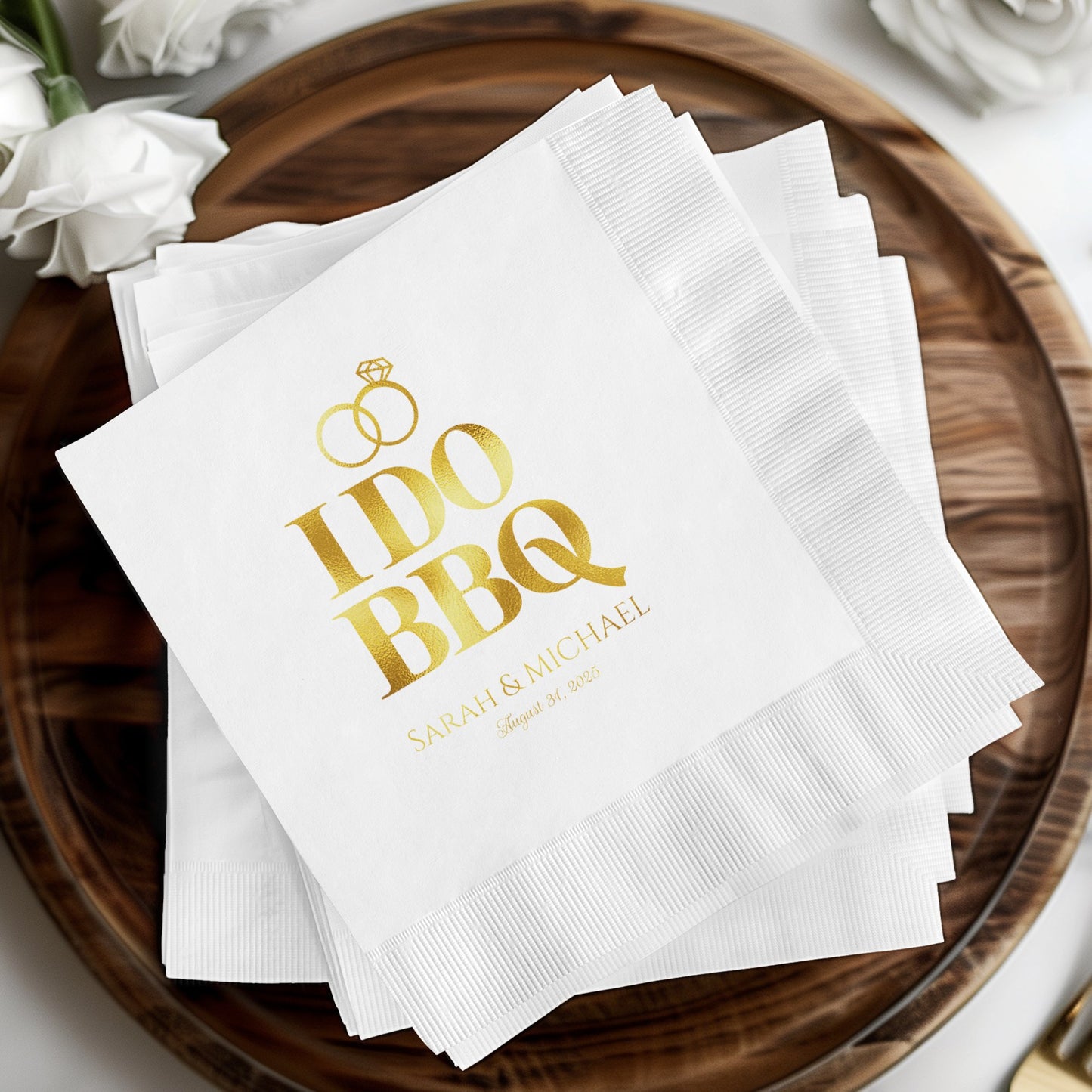 Personalized Wedding Napkins BBQ Theme product type