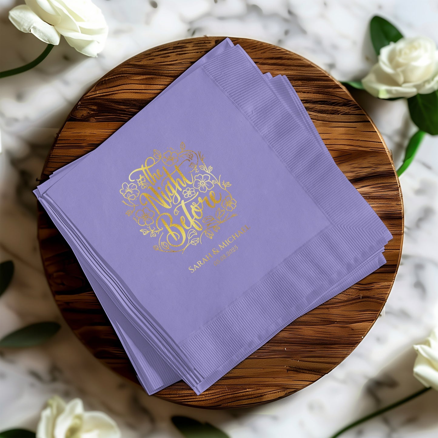 Elegant Floral Lavender Paper Napkins product