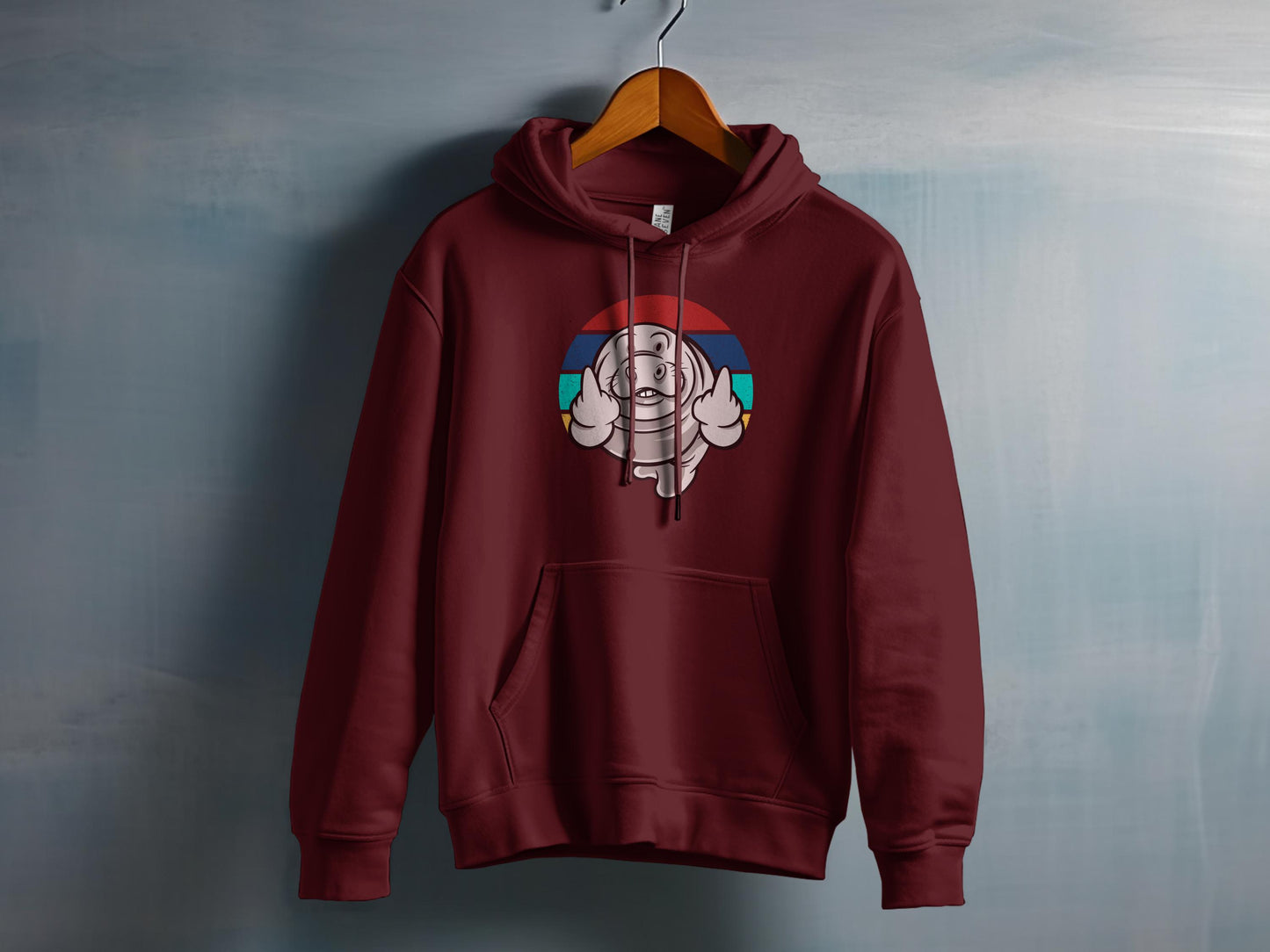 Cozy Red Hoodie with Cute Bulldog Graphic product type