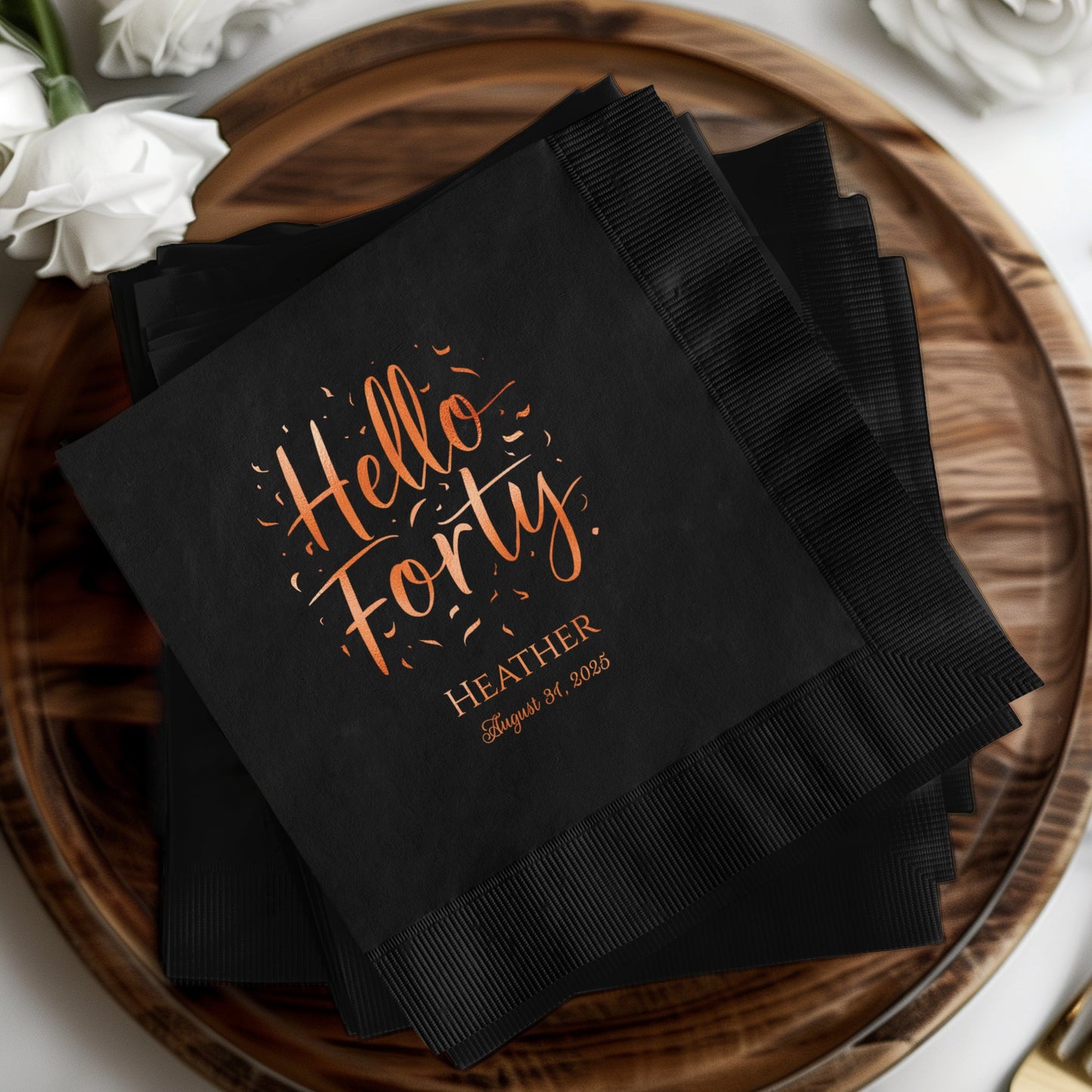 Hello Forty Personalized Birthday Party Napkin product type