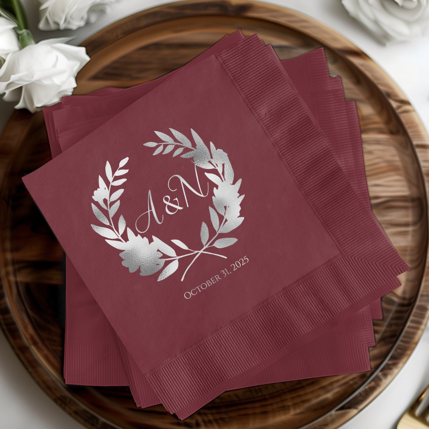 Elegant Personalized Wedding October 31 2025 Napkin product