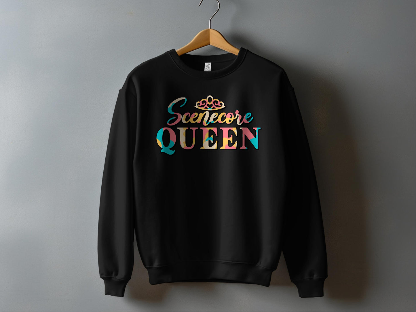 Scenecore Queen Graphic Print Black Sweatshirt product