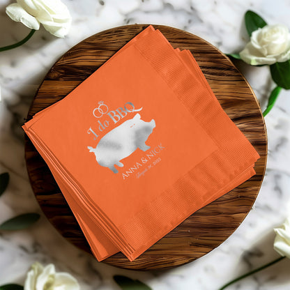 Personalized BBQ Themed Wedding Napkin product type