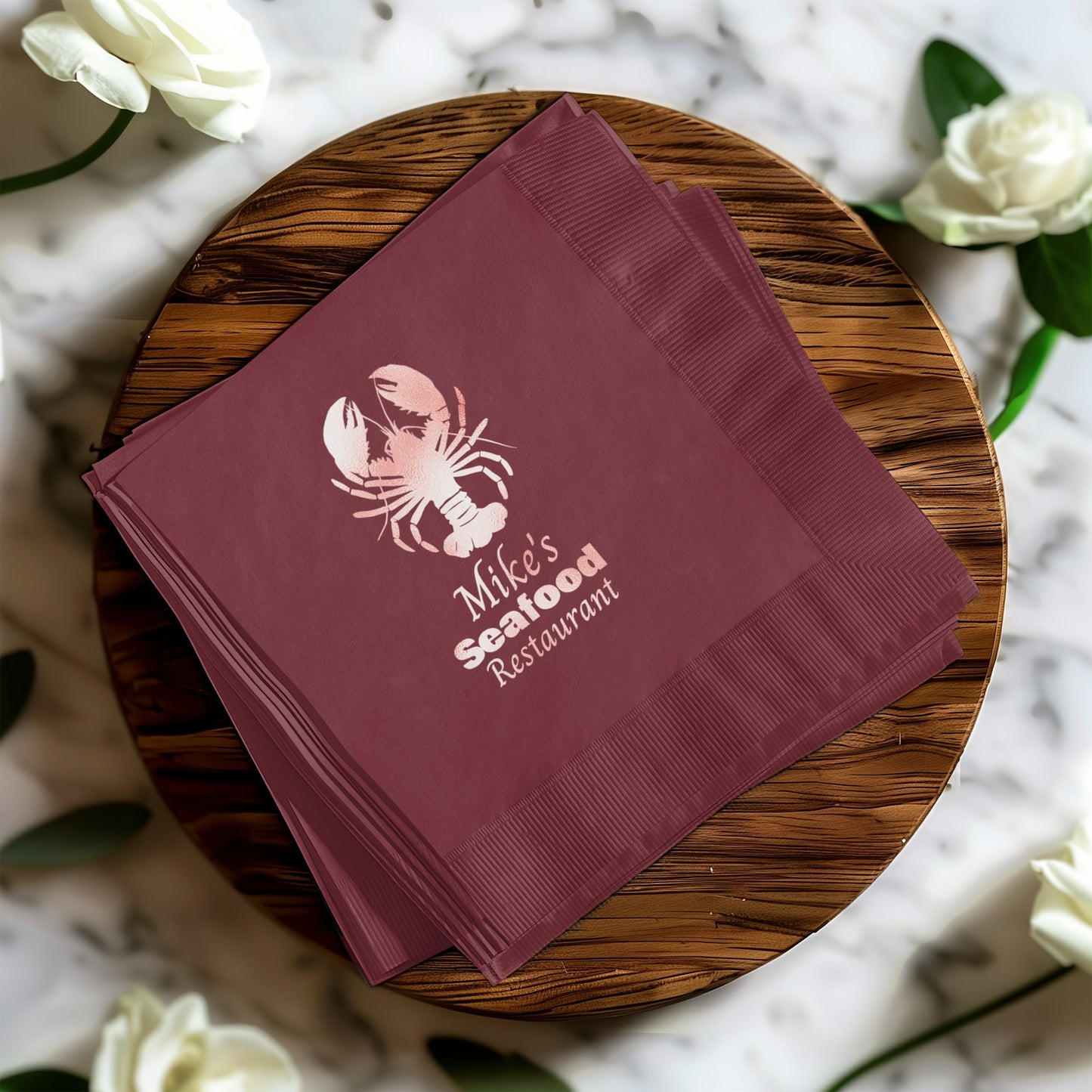 Mike's Seafood Restaurant Elegant Custom Napkin product