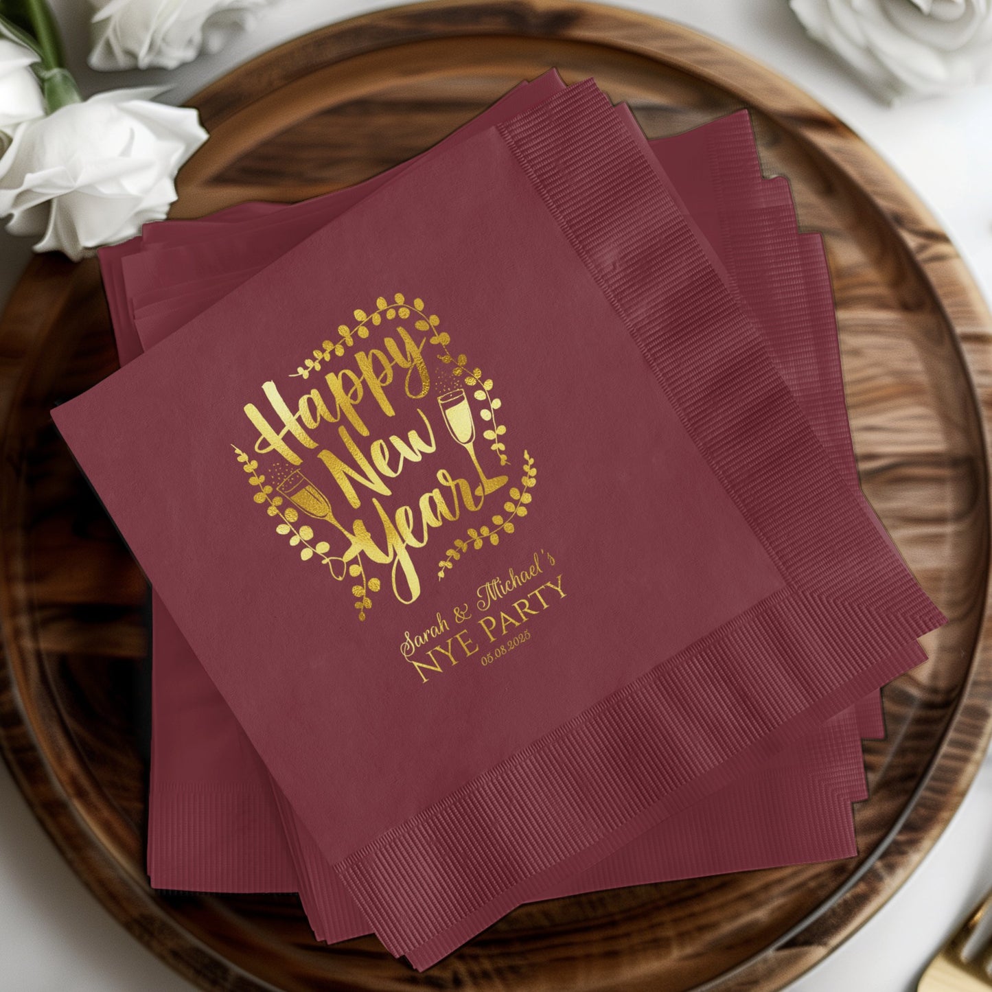 Happy New Year Gold Print Party Napkin product type