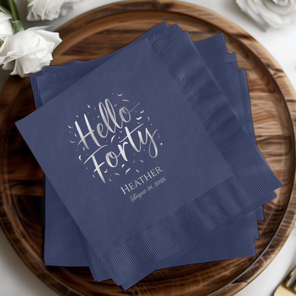 Hello Forty Heather Custom Printed Napkins product