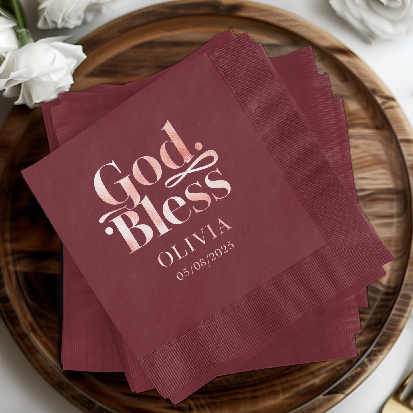 Personalized God Bless Olivia Event Napkins product