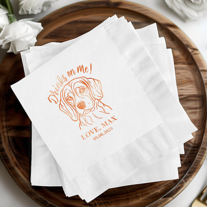 Personalized Dog Illustration Party Napkin product
