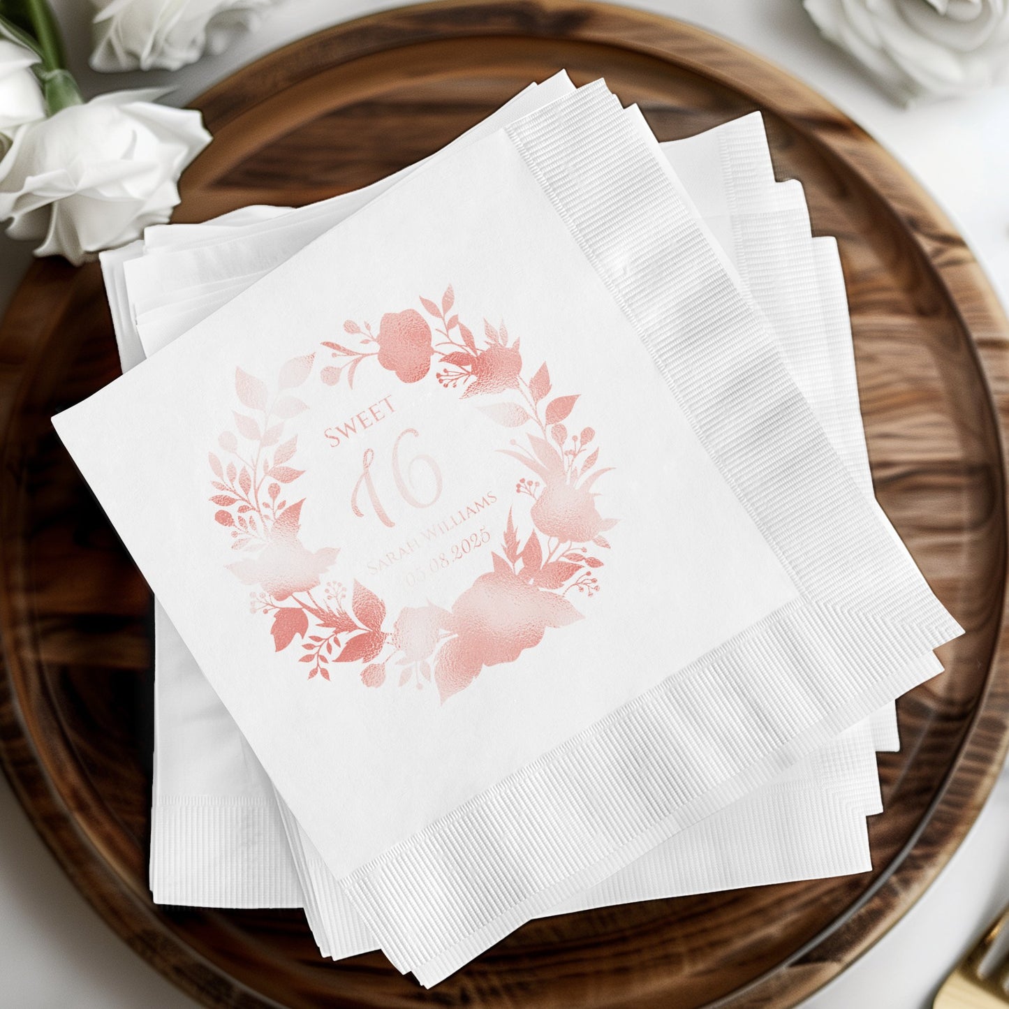 Sweet 16 Floral Design Party Napkins product type