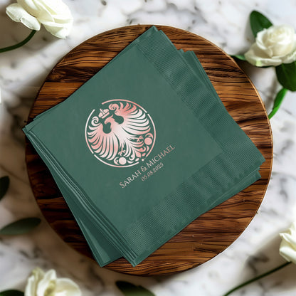 Elegant Custom Monogram Napkins Perfect for Weddings product type