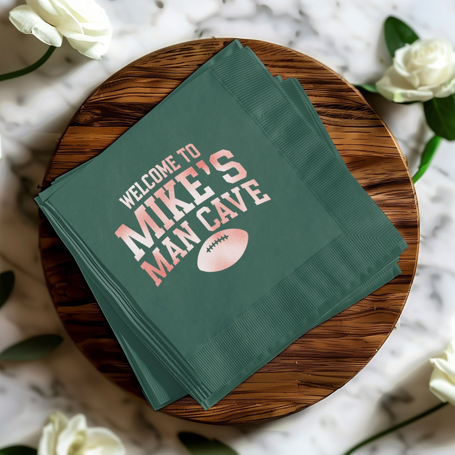 Welcome to Mike's Man Cave Football Napkins product type