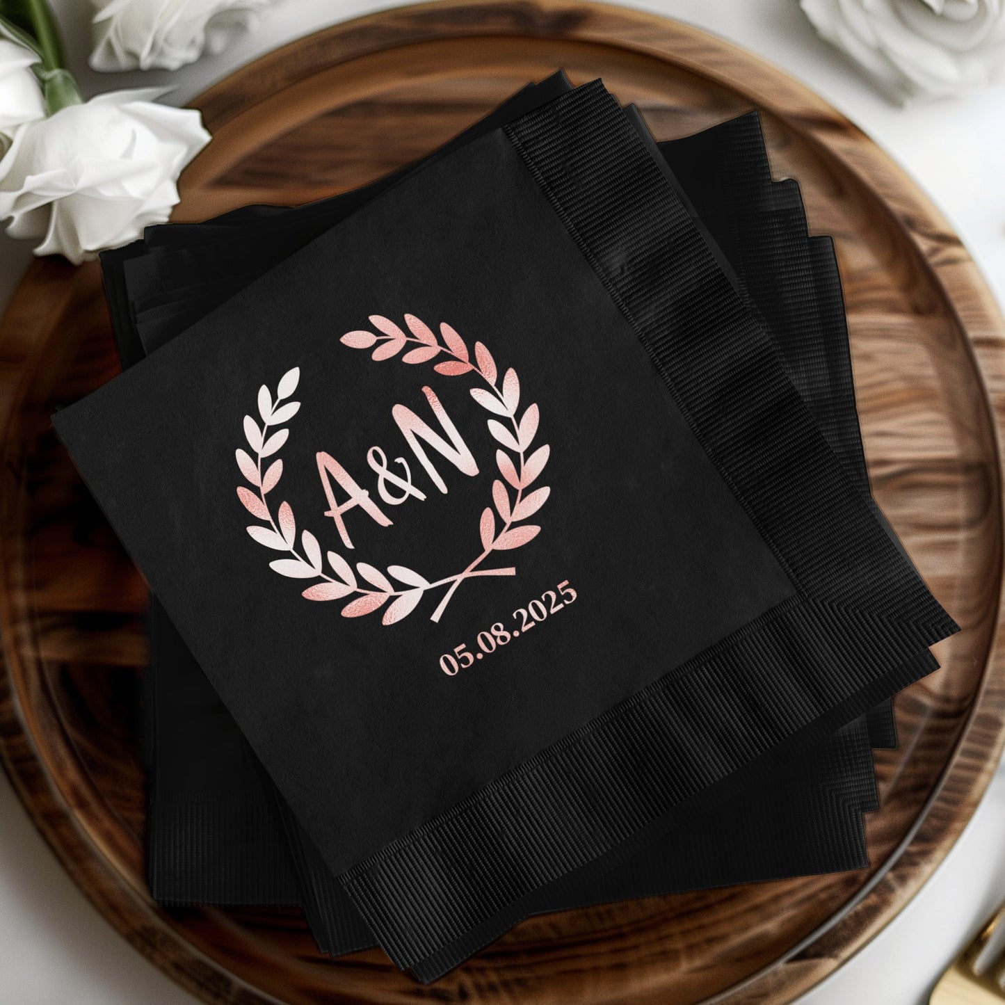 Personalized Monogrammed Wedding Date Napkins product type