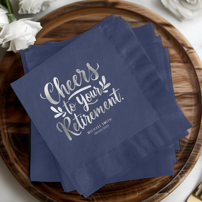 Cheers to Your Retirement Custom Party Napkins product type