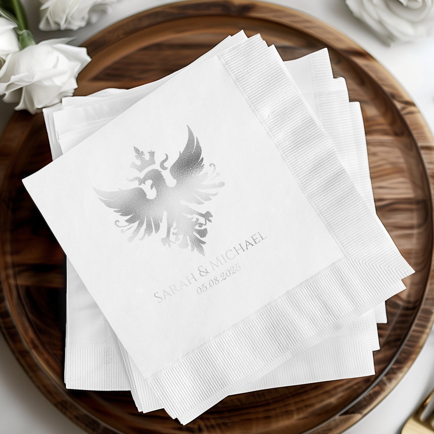 Personalized Wedding Date and Name Napkins product