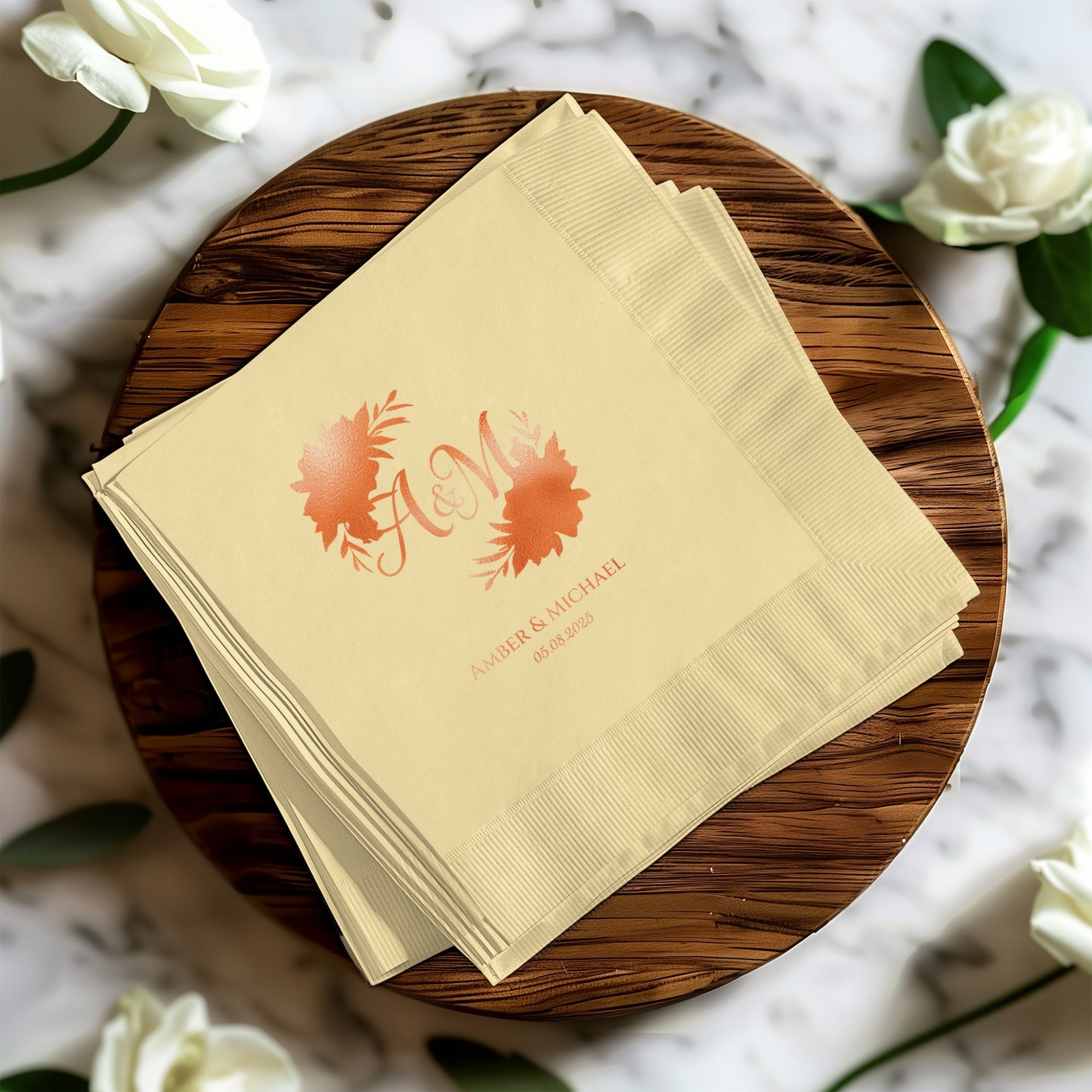 Personalized Wedding Initials Printed Napkins product