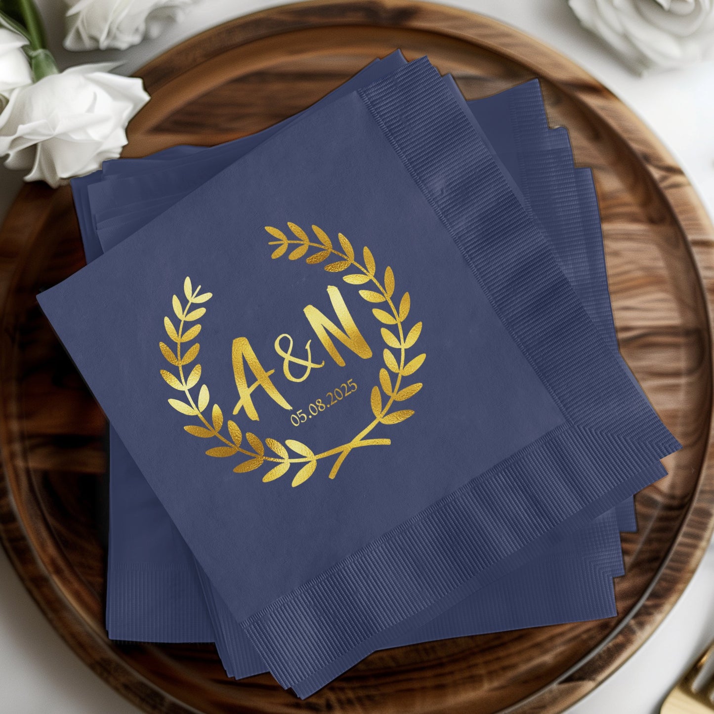 Custom Elegant Wedding Date Napkin product