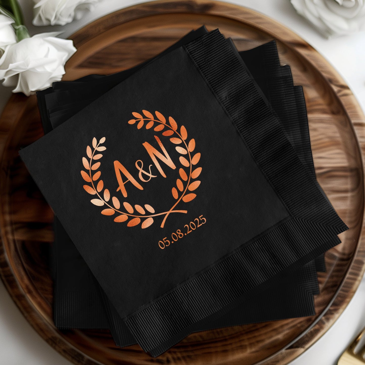 Personalized Black Custom Printed Napkins product