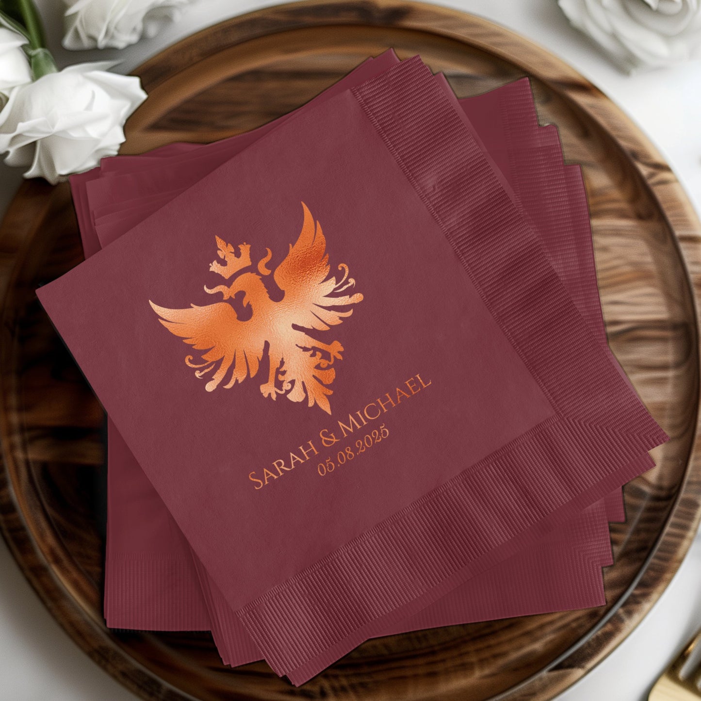 Personalized Wedding Napkins Golden Eagle product type