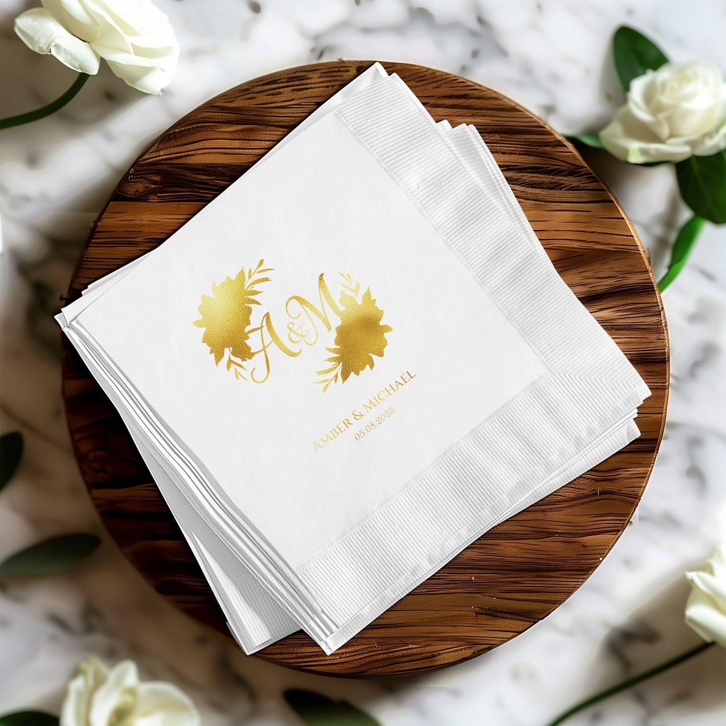 Personalized Wedding Initials and Date Napkin product
