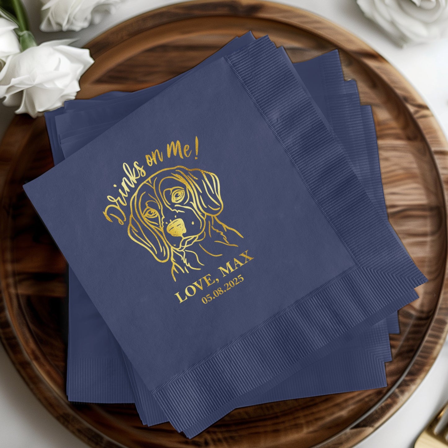 Drinks On Me Personalized Custom Napkins product type