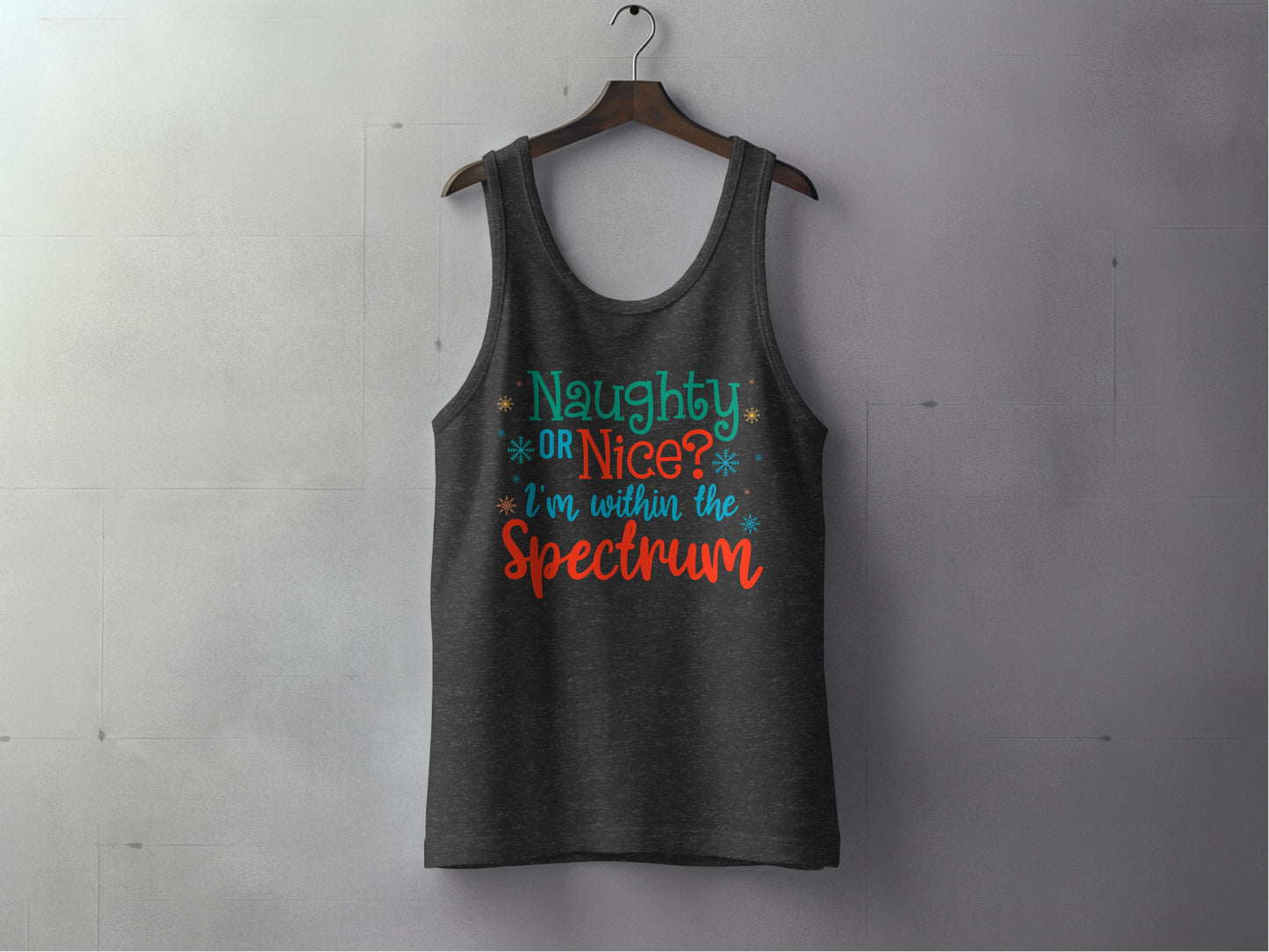 Naughty Or Nice I'm Within The Spectrum product tank