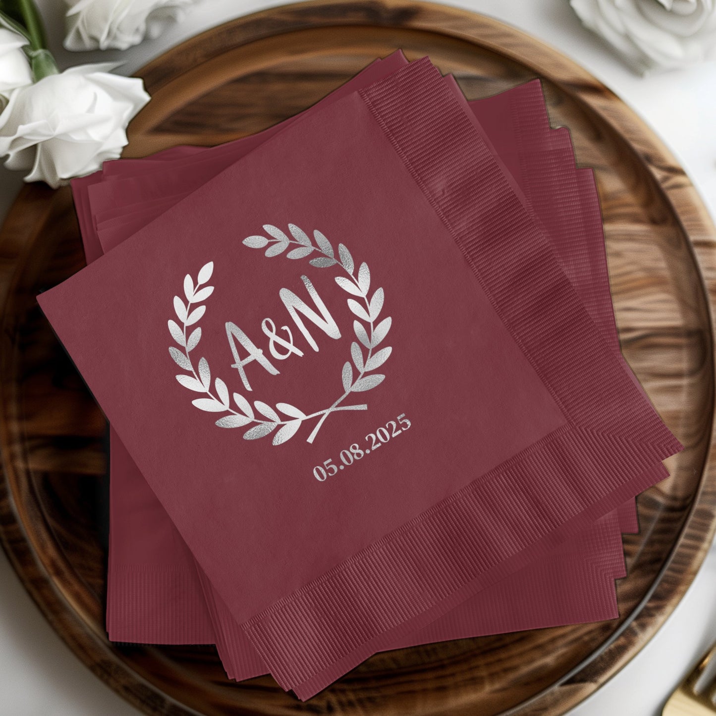 Personalized Wedding Initials and Date Napkin product type