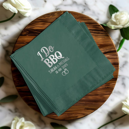 Custom Wedding BBQ Party Green Napkins product