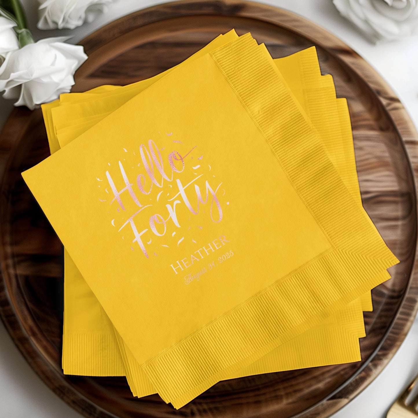 Hello Forty Birthday Celebrations Custom Napkin product type