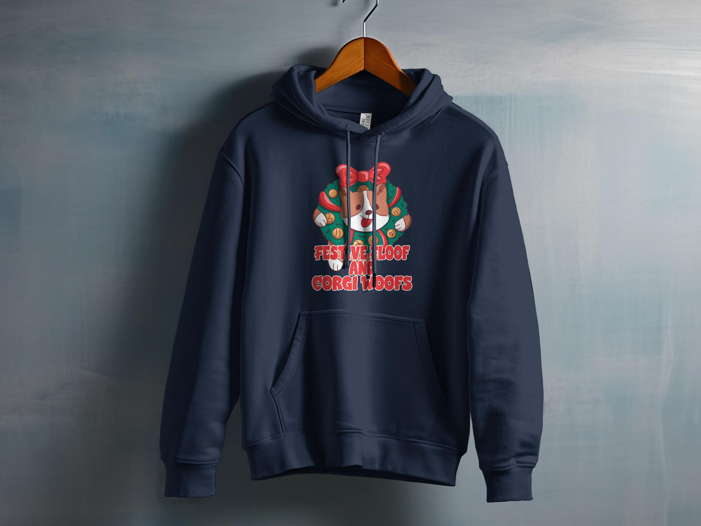 Festive Woof and Corgi Paws Design Hoodie product type