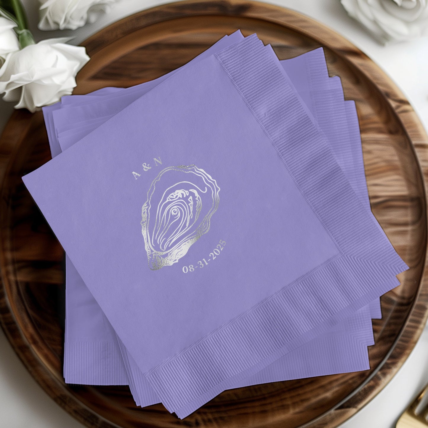 Personalized Purple Napkins Event or Party product