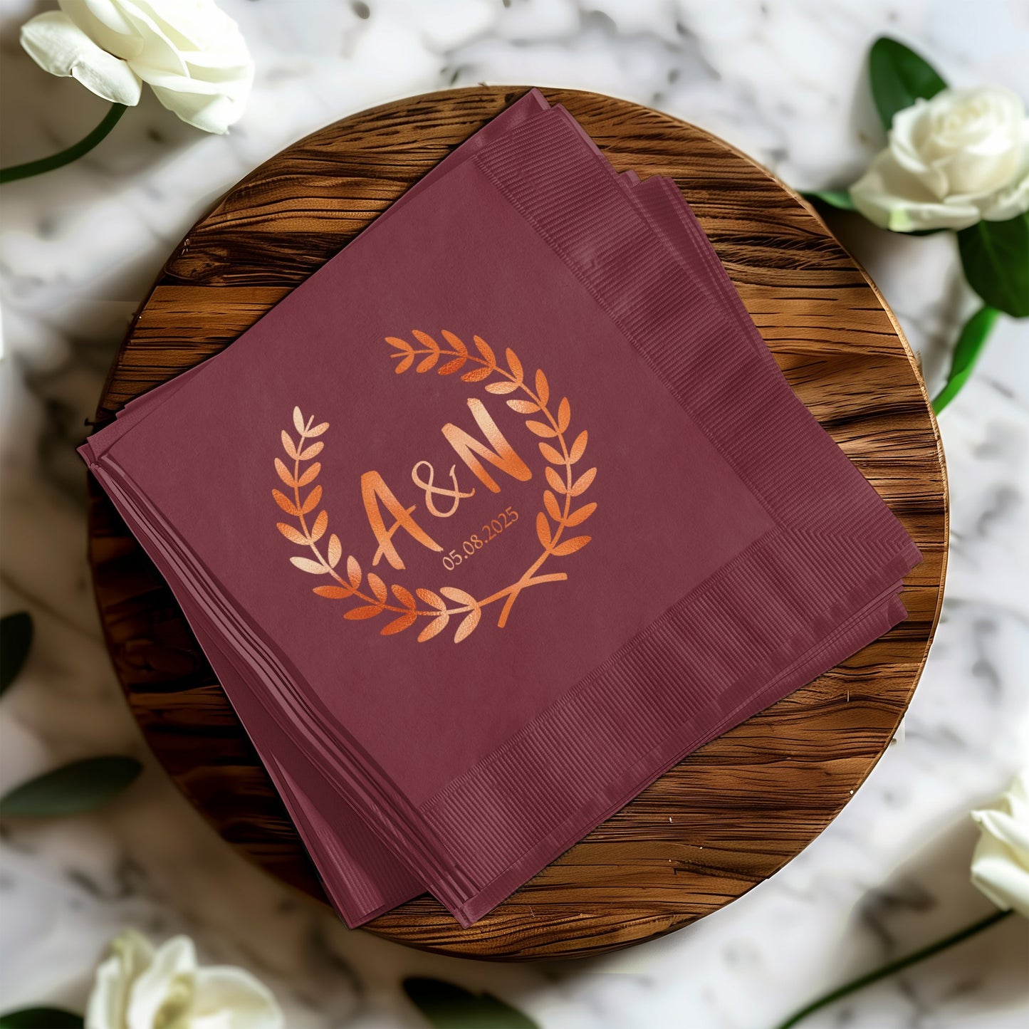Personalized Wedding Initials and Date Napkin product
