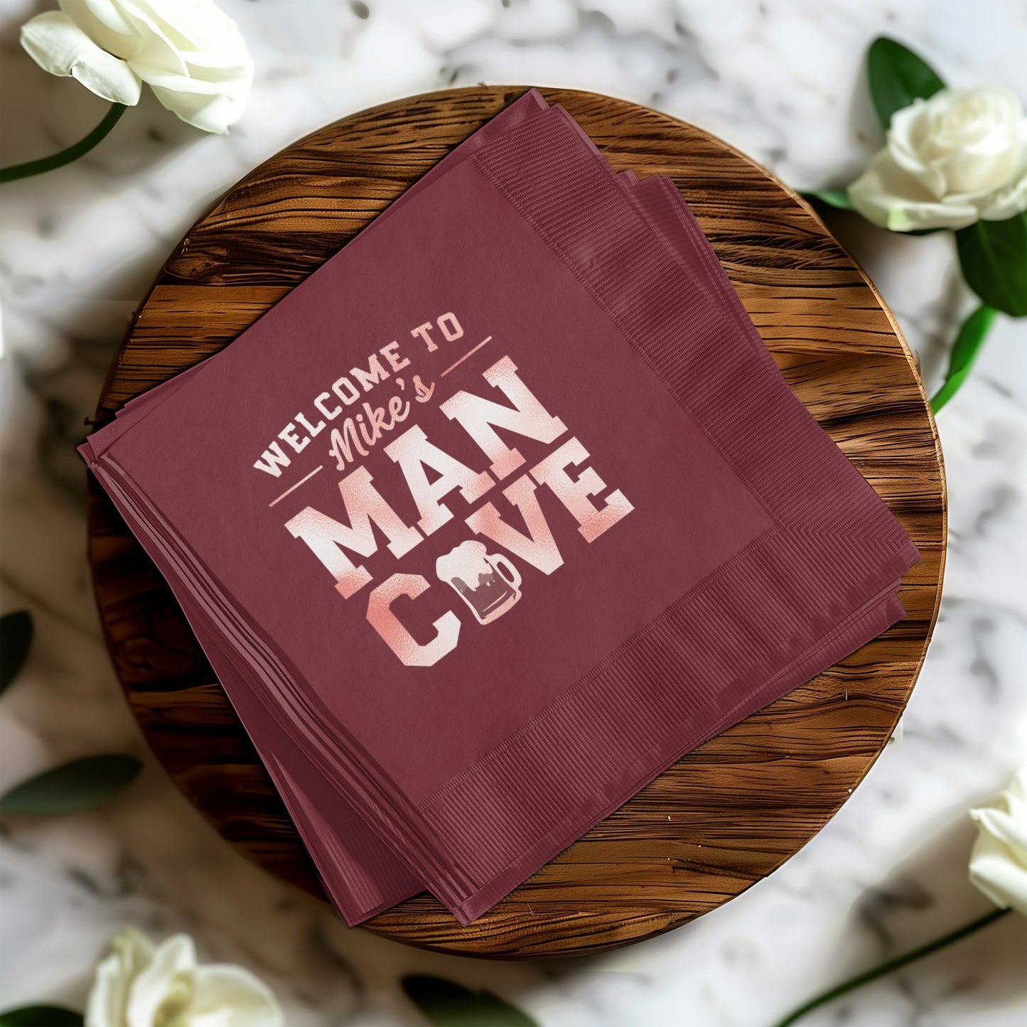 Welcome to Mike's Man Cave Decorative Napkin product type