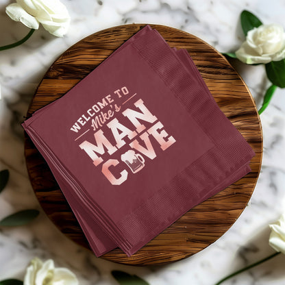 Welcome to Mike's Man Cave Decorative Napkin product type