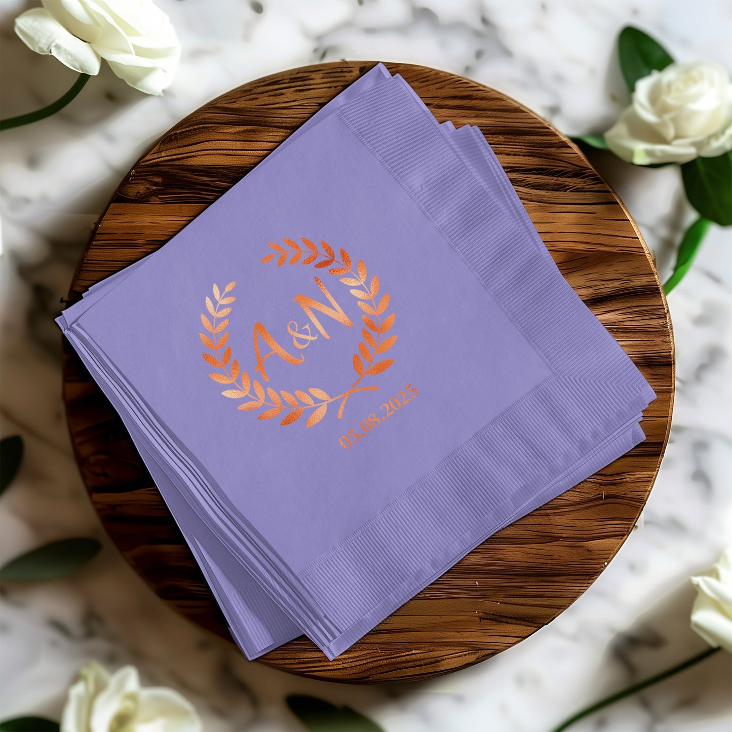 Elegant Personalized Initials and Date Napkins product