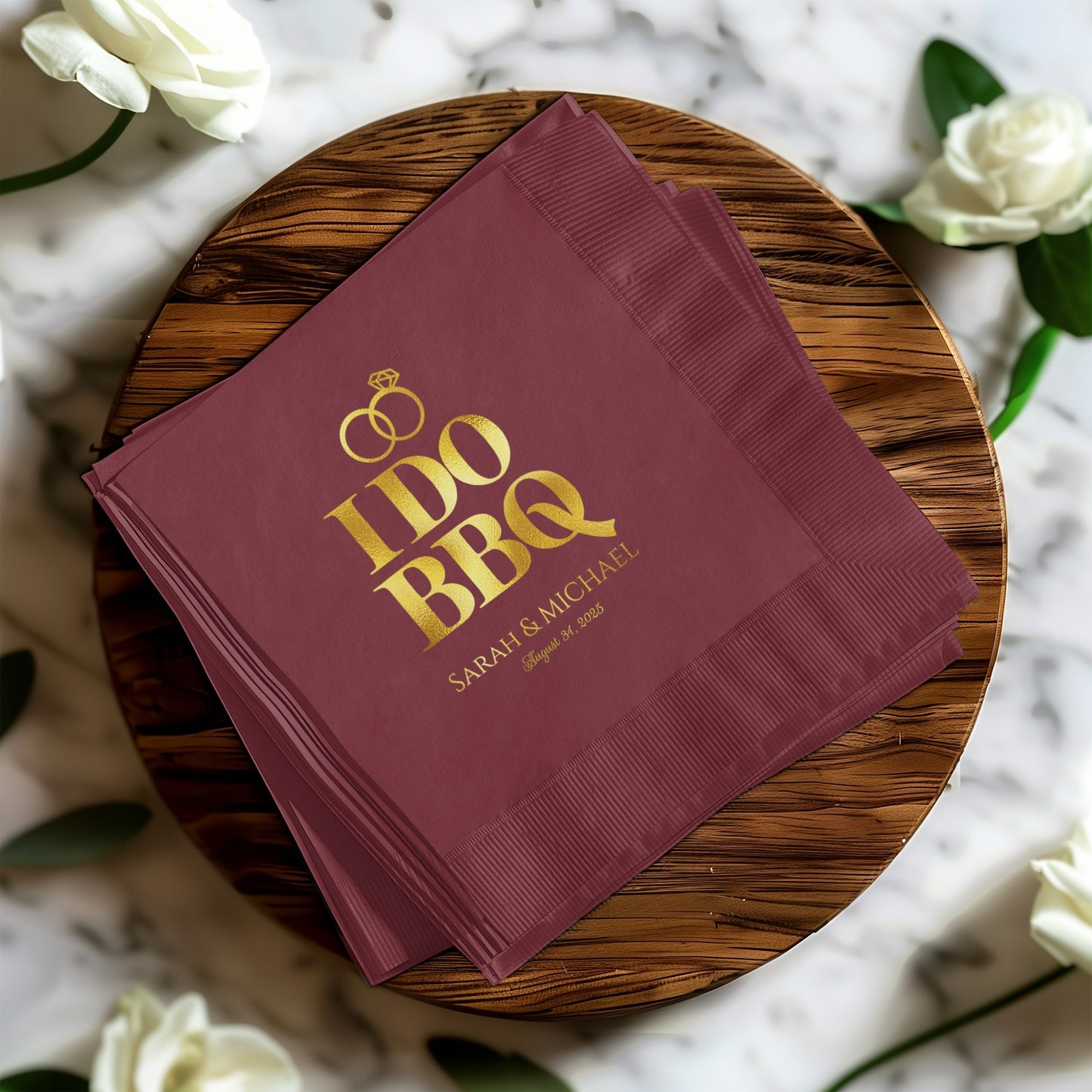 I DO BBQ Personalized Wedding Napkins Party Product